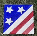 Red, White & Blue One Day Painted Stepping Stone