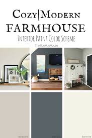 A Cozy Modern Farmhouse Color Scheme The Blue Hue House Farmhouse Kitchen Colors Farmhouse Color Scheme Modern Farmhouse Interiors