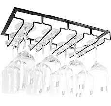 Tosbess Porte Verres Suspendu Support De Verre A Vin Avec 6 Rails Pour 12 18 Verres 60 X 22 5 X 5 5cm Amazon Fr Cuisi Porte Verre Range Verre Verre A Pied