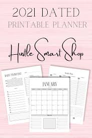 2021 Dated Planner Printable Calendar Printable Planner Happy Planner Printable In 2020 Small Business Planner Small Business Printables Business Planner