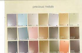 Unless valspar agrees otherwise in writing, valspar makes no warranties, express or implied, and disclaims all implied warranties. Martha Stewart S Precious Metals Paint Color Chart Exclusive To Home Depot Martha Stewart Metallic Paint Paint Color Chart Metallic Painted Furniture