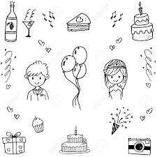 Doodle Hand Zeichnen Hochzeit Partei Auf Weissem Hintergrund Lizenzfrei Nutzbare Vektorgrafiken Clip Arts Illustrationen Image 58289219
