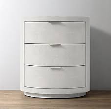 White campaign wicker nightstand or side table with drawer and brass hardware. Nightstands Side Tables Rh Baby Child