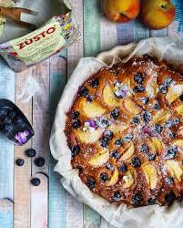 Cake Aux Peches Myrtilles Et Noix De Coco De Healthy Food Makes You Feel Good Zusto Recept Bosbessen Cake