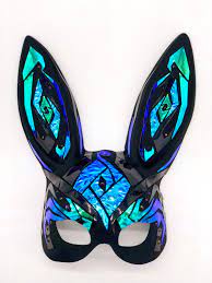 Holographic vertigo Bunny Mask Fetish Rabbit - Etsy