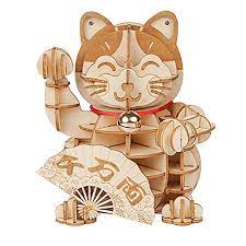 Best laser cut wooden puzzles. Nhao Lucky Cat 3d Puzzles Kits Brain Teaser Games Laser Cut Building Kitsexquisite Wood Craft For Kids Best Model And Diy Arts Projects Adults Educational Toys Planet