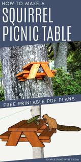 How To Make A Squirrel Picnic Table Free Pdf Plans In 2020 Diy Picnic Table Picnic Table Plans Picnic Table
