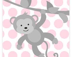 Decor De Pepiniere De Zoo Art De Mur De Fille De Bebe Decor Etsy Monkey Nursery Art Zoo Nursery Decor Monogram Nursery Art