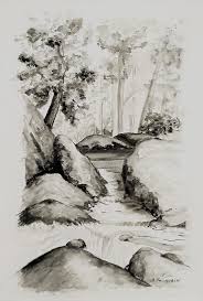 Cette application pour apprendre le japonais. Dessin Cascade En Foret Vosgienne A L Encre De Chine Dessin Paysage Noir Et Blanc Dessin Foret Dessin De Foret