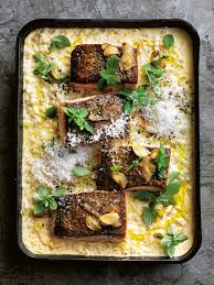 Preheat the oven to 220c (430f) and drizzle a sheet pan with a little olive oil. Crispy Salmon With Creamy Israeli Cous Cous Donna Hay