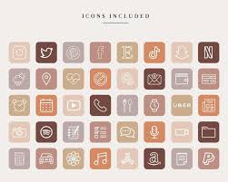 240 Ios 14 App Icons Pack 40 Apps In 6 Colors Aesthetic Fall Colors Autumn Neutrals Iphone Icons Iphone App Covers Instant Download Iphone Apps Iphone Icon App Icon