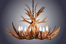 Genuine Mule Deer Antler Chandelier 8 Light Handmade Usa Cabin L