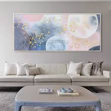 Acrylic Painting Modern Canvas Painting Ideas For Living Room Moon Acrylic Painting Pink And Gold Canvas Art Extra Large Etsy In 2020 Wall Art Living Room Canvas Art Painting Room Wall Art