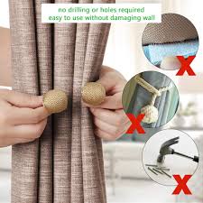 From top to bottom, each magnetic tab makes it so this clever hanging curtain stays in any position you could possibly imagine along a whole bay window area or even an entire room. Blue The Most Convenient Curtain Buckle 4 Pce 16 Inch Strong Magnetic Window Curtain Clips Tie Band Backs Holders Loyakuu Strong Magnetic Curtain Tiebacks Window Treatment Hardware Home Kitchen Vit Edu Au