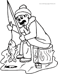 Look at our fishing coloring pages and get in the fishing mood. Ice Fishing Color Page Coloring Pages For Kids