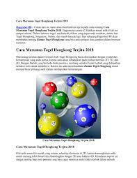 Cara Merumus Togel Hongkong Terjitu 2018 By Coc9 Char Issuu
