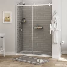 American Standard Passage 32 In X 60 In X 72 In 4 Piece Glue Up Alcove Shower Wall In Gray Subway Tile P2969swt 376 The Home Depot In 2020 Grey Subway Tiles Shower Wall Subway Tile