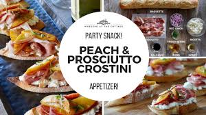 Mix in the balsamic vinegar, olive oil, kosher salt, and pepper. Peach Prosciutto Crostini 1 Minute Video Youtube