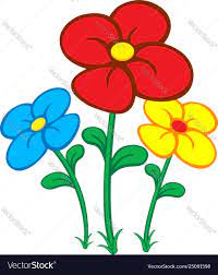 Colorful cartoon flowers Royalty Free Vector Image