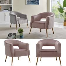 Upholstered in luxurious hazelwood velvet, its sinuous curves and gold cap legs bring grand retro style to any room. Accent Chair In Blush Pink Velvet Gold Accent Chairs Fabric Accent Chair Swivel Chair Living Room