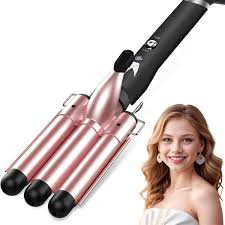 3 Barrel Curling Iron Hair Waver Wand Gold