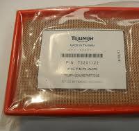 TRIUMPH THRUXTON SPEED TWIN AIR FILTER LIQUID COOLED MODELS T2201122 GENUINE