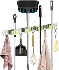 Maybe you would like to learn more about one of these? Buy Kubvici 2 Pack Broom Mop Holder Wall Mount Stainless Steel Garden Storage Rack Hanger With 4 Racks 5 Hooks For Bathroom Garage Organizer And Garden Screw Or Adhesive Mounting Kit Online In Turkey