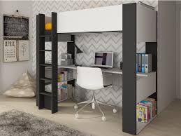 Außerdem gibt es gerade für kinderzimmer einfallsreiche konstruktionen, bei denen der schreibtisch für die hausaufgaben an das hochbett angeschlossen ist. Hochbett Mit Schreibtisch Noah 90x200cm Weiss Anthrazit Kaufen Bei Kauf Unique De