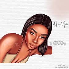 Digital Planner Stickers, Black Girl Clipart, Fashion Clipart, Clipart PNG,  Digital Stickers, Cute African American Woman