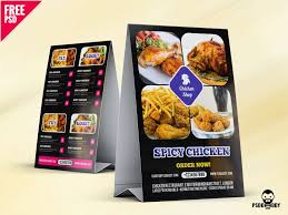 Restaurant Food Menu Table Tent Card Psd Food Menu Restaurant Recipes Tent Cards