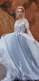 For The Modern Bride Colored Wedding Dresses By Cocomelody Blue Lace Wedding Dress Wedding Dresses Unique Colored Wedding Dresses