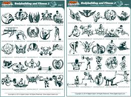 Bodybuilding And Fitness 2 Extreme Vector Clipart For