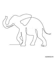 Draw A Continuous Line Sketch Elephant Elephant Elephant Sketch Elephant Line Drawing Elephant Sketch Embroidered Canvas Art