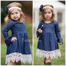 Country Flower Girl Dress Girls Denim Dress Baby Denim Dress Jean Dress Cowgirl Dress Rusti Flower Girl Dresses Country Flower Girl Dresses Denim And Lace