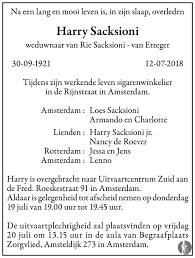 He is now 69 years old years old. Harry Sacksioni 12 07 2018 Overlijdensbericht En Condoleances Mensenlinq Nl