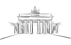 Berlin Brandenburger Gate Greeting Card Sketch Hebstreits Maps And Sketches Greeting Card Sketches Architecture Design Sketch Architecture Drawing