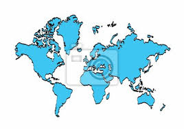 Weltkarte umriss stockvektoren lizenzfreie weltkarte umriss. Blaue Weltkarte Umriss Grafik Freihand Zeichnung Auf Weissem Hintergrund Leinwandbilder Bilder Europa Freihandig Weltweit Myloview De