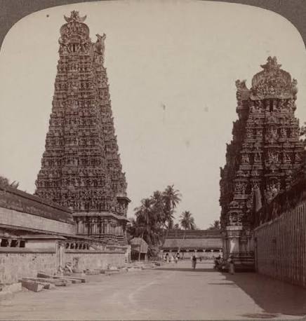 Inconceivable elaboration and splendor of Madura's Hindu temple-two of its nine pagodas— India, 1903. #History #India #Madurai