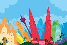 Menara kl, or kuala lumpur tower, located within the bukit nanas forest reserve, is the tallest telecommunications tower in south east asia and the 7th tallest in the world. Kuala Lumpur Malaysia Abstract Skyline Stock Vector Colourbox