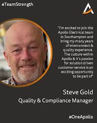 We are delighted to 📣 announce that Steve Gold has joined the team at  Apollo Aerospace Southampton as Quality & Compliance Manager.
