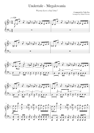 Undertale Megalovania Piano Ver 3 Sheet Music For Piano Solo Musescore Com