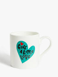 Give A Little Love Mug 300ml White Teal
