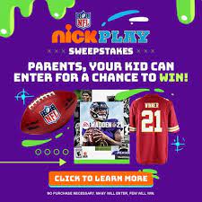 Nickelodeon Launches Nfl Nickplay Sweepstakes In 2021 Nickelodeon Sweepstakes New Spongebob