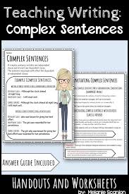 Complex Sentences Handouts Complex Sentences Writing Complex Sentences Teaching Writing