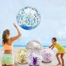 Amazon.com: 5 Pcs Inflatable Beach Balls, 16 Inch & 24 Inch Large Confetti  Glitter Beach Balls, Sequins Clear Blow up Pool Balls Toys for Christmas  Party Decorations 2026 New Year Birthday Summer