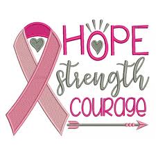 Hope Strength Courage Breast Cancer Awareness Ribbon Filled Machine Embroidery Design Digitized Pattern