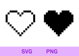 ピクセル ハート SVG PNG、8 ビット ビデオ ゲーム ハート SVG PNG、ピクセル ハート クリップアート、Cricut シルエット  カッティング ファイル、デジタル ダウンロード