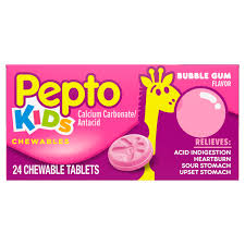 Pepto Kids Bubblegum Flavor Chewable Tablets For Heartburn