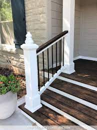 My Finished Front Porch Steps And Railings Addicted 2 Decorating Front Porch Steps Porch Remodel Front Porch Stairs