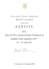 Dubna 2021 v 11.00 hodin s — jiří ovčáček (@prezidentmluvci) april 24, 2021. The Edition Of 2021 Will Be Held Under Auspices Of The Czech President Nato Days In Ostrava